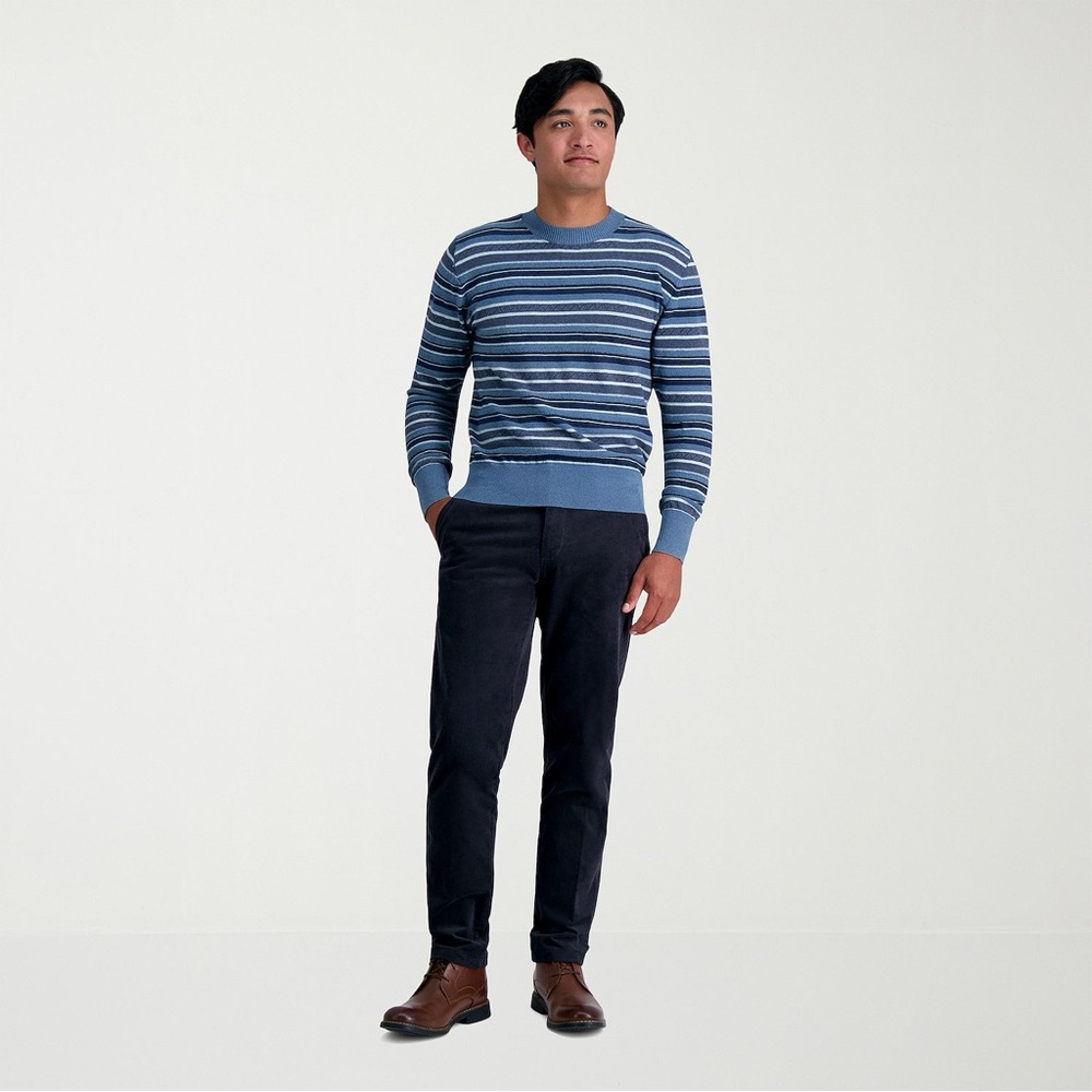 Haggar Clothing 16” Waist Corduroy Classic Fit Straight Leg Pants, Navy, Size 32